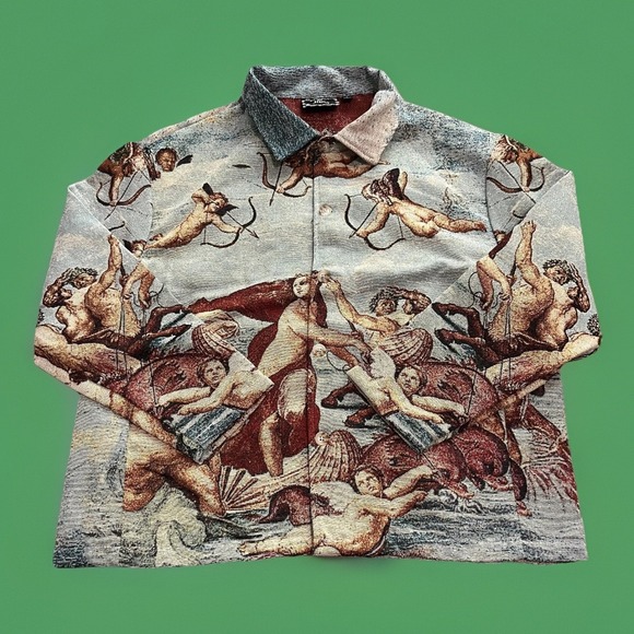 Rebel Vengeance Jacket Mens Large‎ The Birth of Venus Tapestry Art Graphic Coat